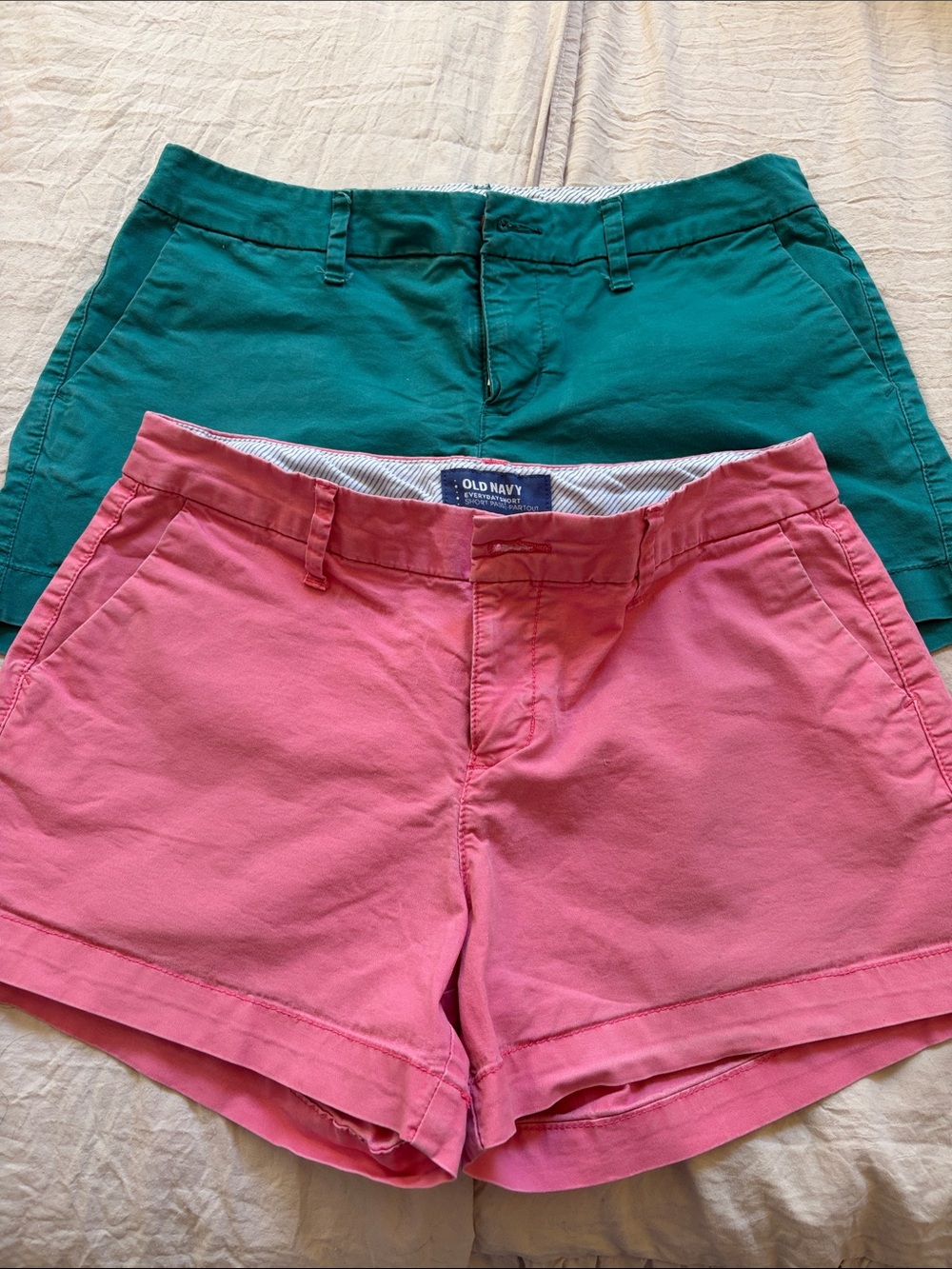 Old Navy Pink and Teal Chino Shorts Set